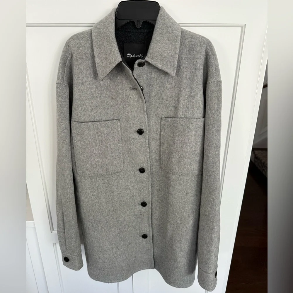 MADEWELL NEW Wool Blend double face long shirt, jacket